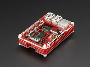 RASPBERRY PI B+ CASE TRANSPARENT RED COLOR